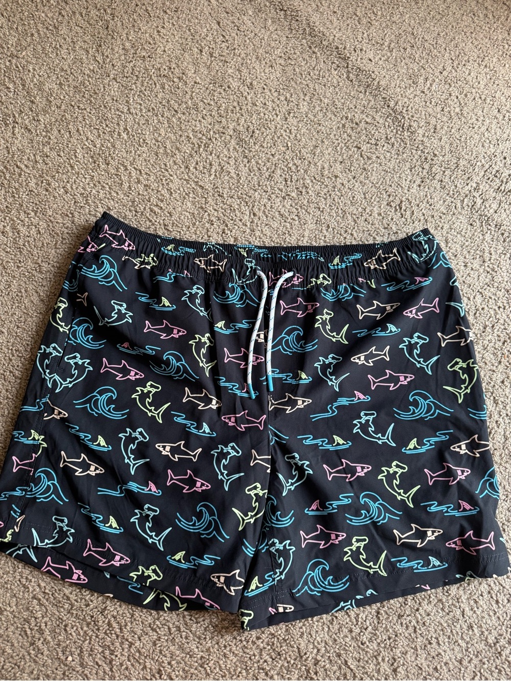 Members Mark Neon Shark Swim Trunks